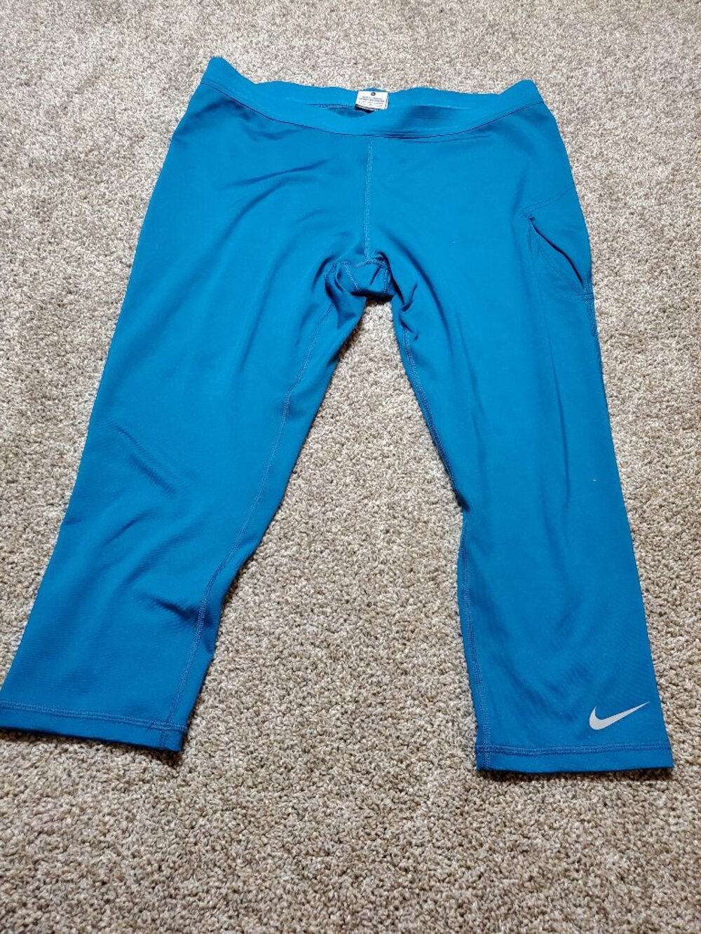Women's Nike Dri Fit Capris Blue Size Large